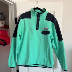 Vineyard Vines Mint/ Teal Green Pullover with Navy Trim